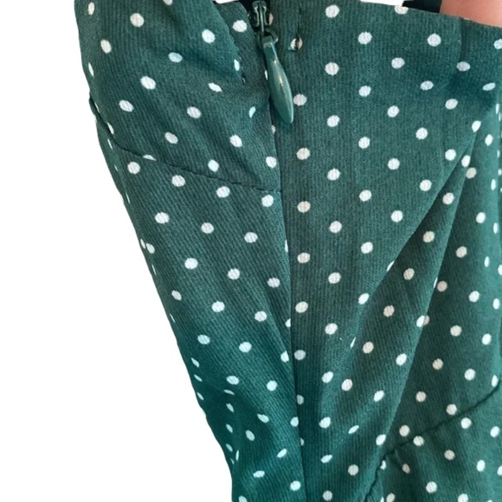 Urban Outfitters New With Tags Green Polka Dot Cinched Mini Dress Size Medium - Picture 8 of 12
